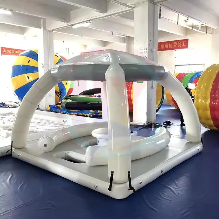 Inflatable Water Catamaran Boat 6-8 Person Party Houseboat Floating Dock Island Hovercraft