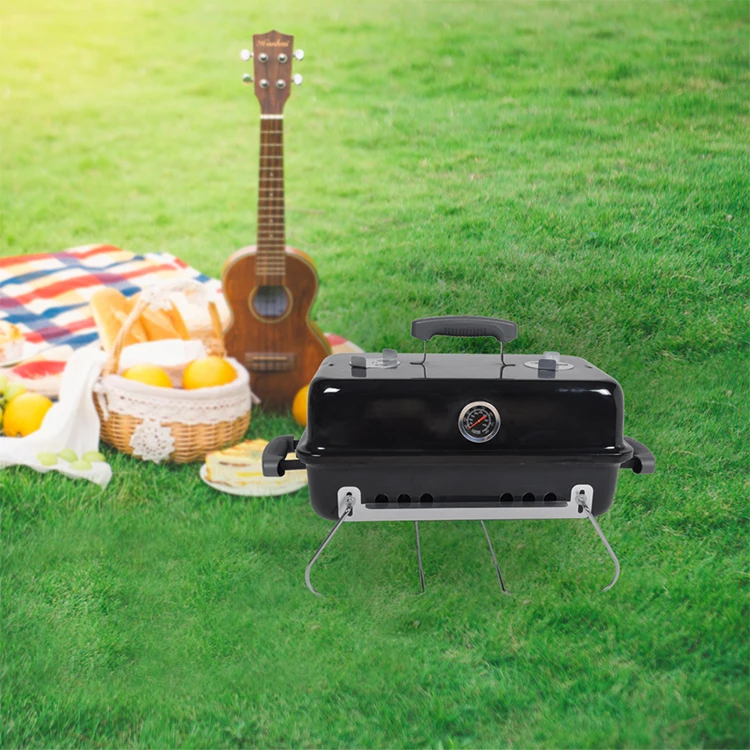 Professional picnic small square tabletop barbecue grill portable smokeless charcoal mini bbq grill