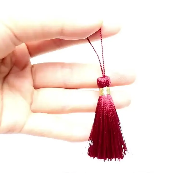 Gold thread thread tassel ice silk vertical 5CM Chinese wind tassel bottle pendant bookmark ancient style color hanging tassel