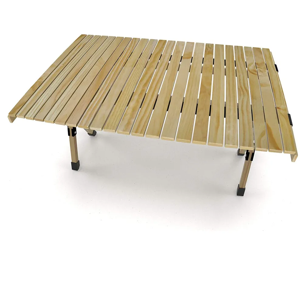 CaoXian Hi Home Folding Camping Picnic Table Beach Camp Kitchen Lightweight Roll Up Height Adjustable Waterproof Table