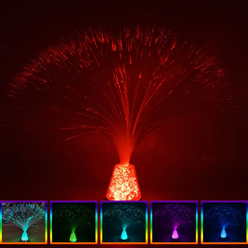 sensory light up fiber optic lamp night mood novelty holiday gift for kids women USB/Battery