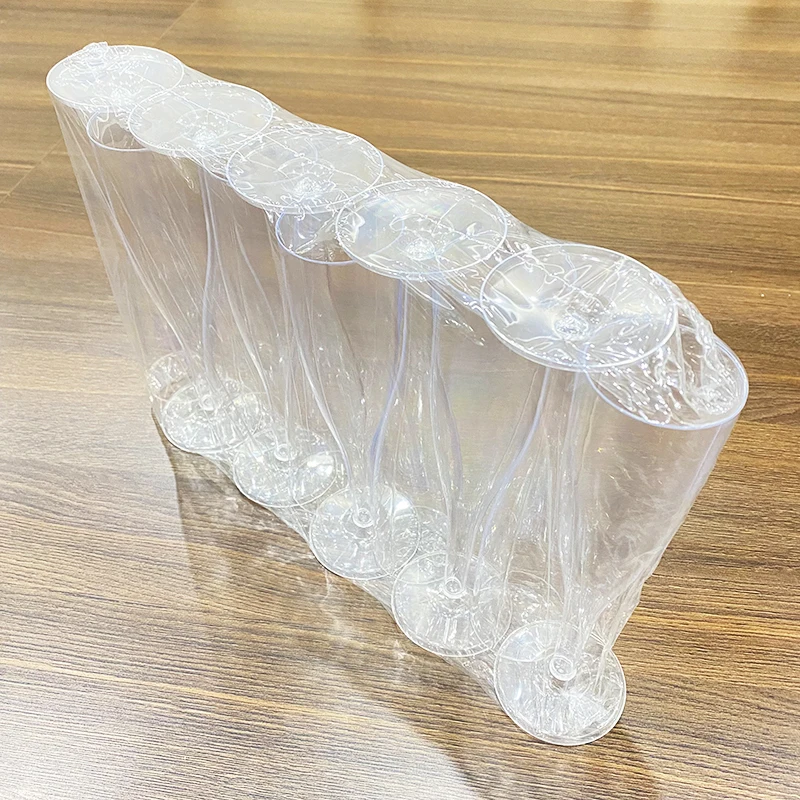 Custom Plastic Wine Goblets Glasses 1 Piece Champagne Flutes Personalized Champagne Flutes