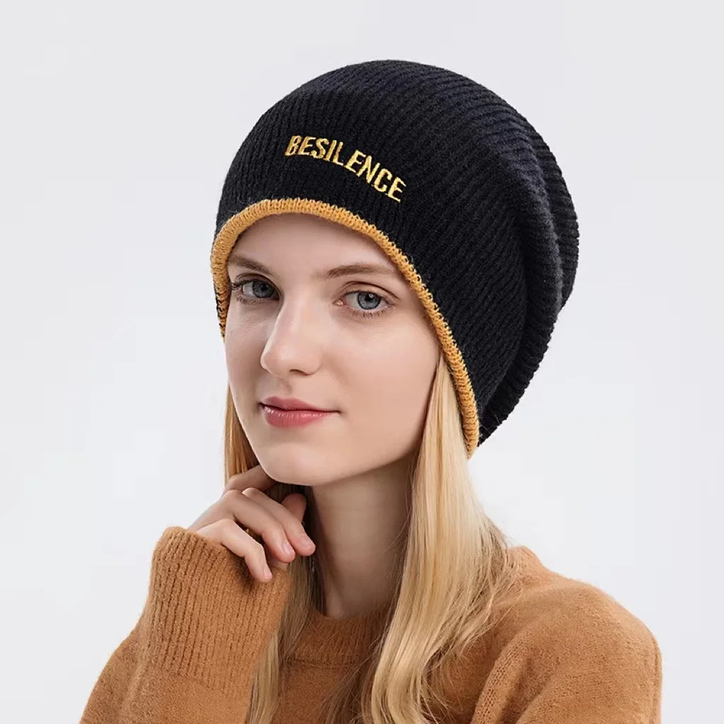 Winter unisex thickened warm Beanie Knit Hat Slouchy Skull Cap