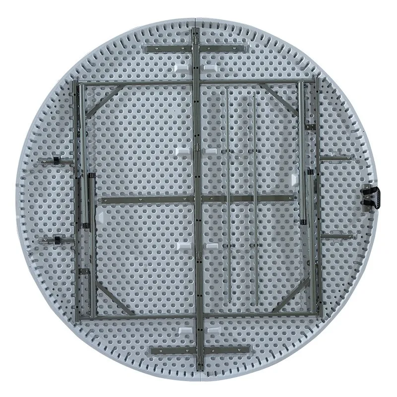 Folding Plastic top metal base big round outdoor table plastic tables and chairs