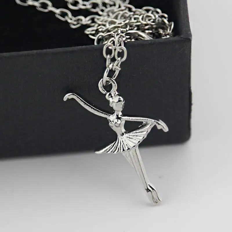 Open Arms Girl Ballerina Ballet Dancer Dancing Girl Charm Necklace