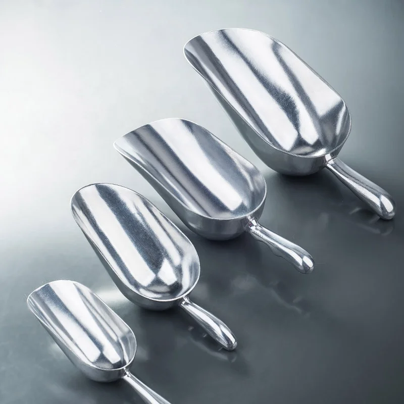Bar Ice Bucket Flour Utility Scoop Metal Food Scoop Stainless Steel Ice Scoop for Kitchen Bar Party Wedding