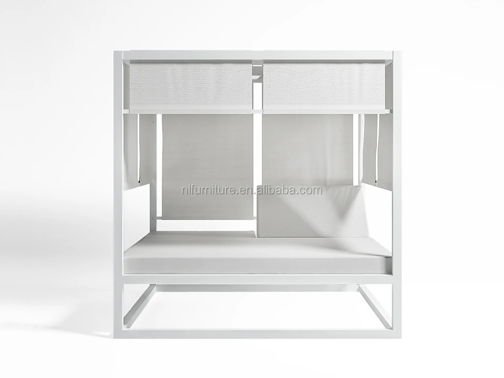 
Aluminium Swimming Pool Daybed Outdoor Sun Bed Lounger Canopy Bed 