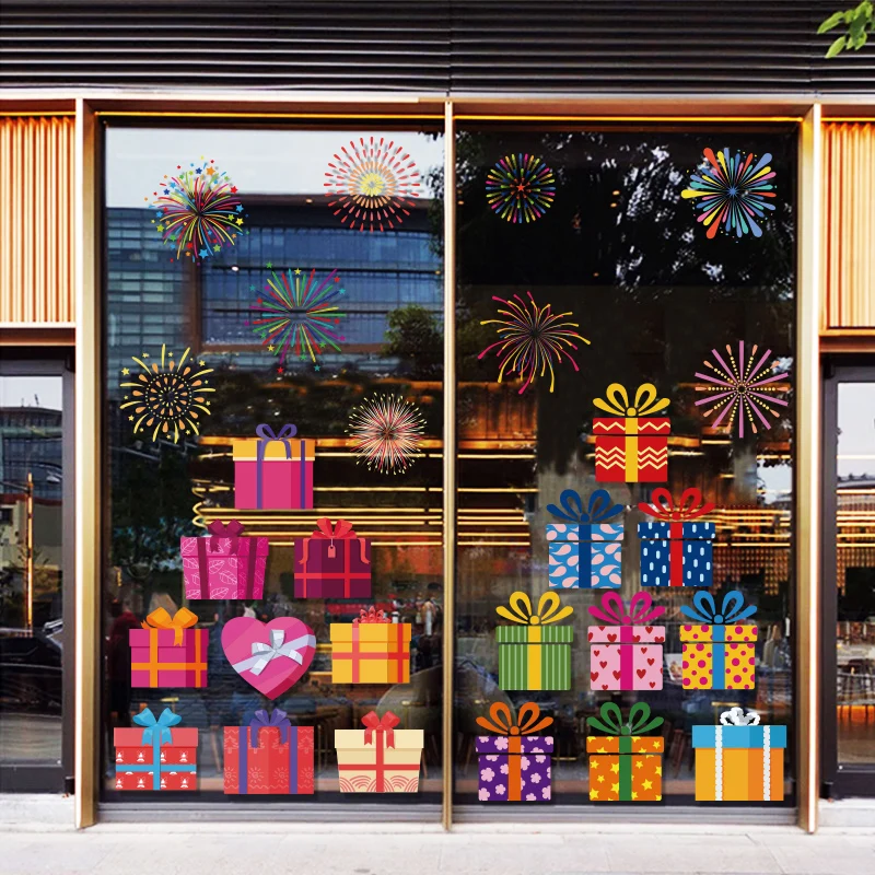 Factory Printed Custom Decal Double Sided Window Reverse Christmas Snowflake OEM Clings Christmas Window Decals Stickers