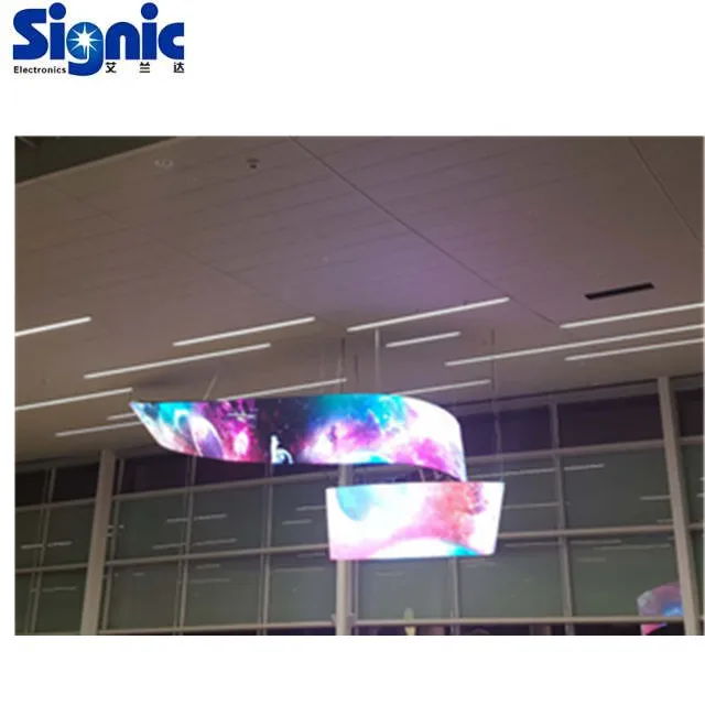Signic внутренний SMD1010 256*128 мм P2mm маленький гибкий светодиодный настенный мини-видеоэкран дисплей рекламный экран