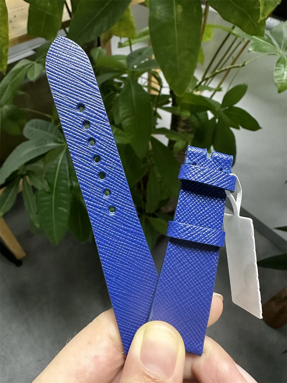 French Saffiano Goat Leather Watch Straps Blue Customization Replacement for All Watches