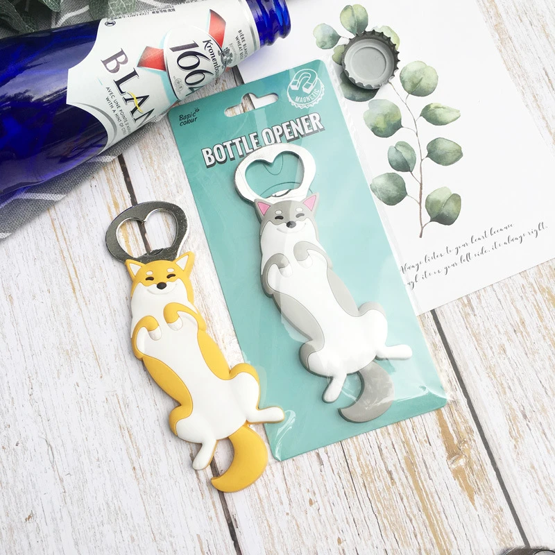 Magnetic Refrigerator Bottle Opener Cartoon Cat Dog Beer Bottle Opener Cat Fridge Magnets Kitchen Bar Tools Home Decoration