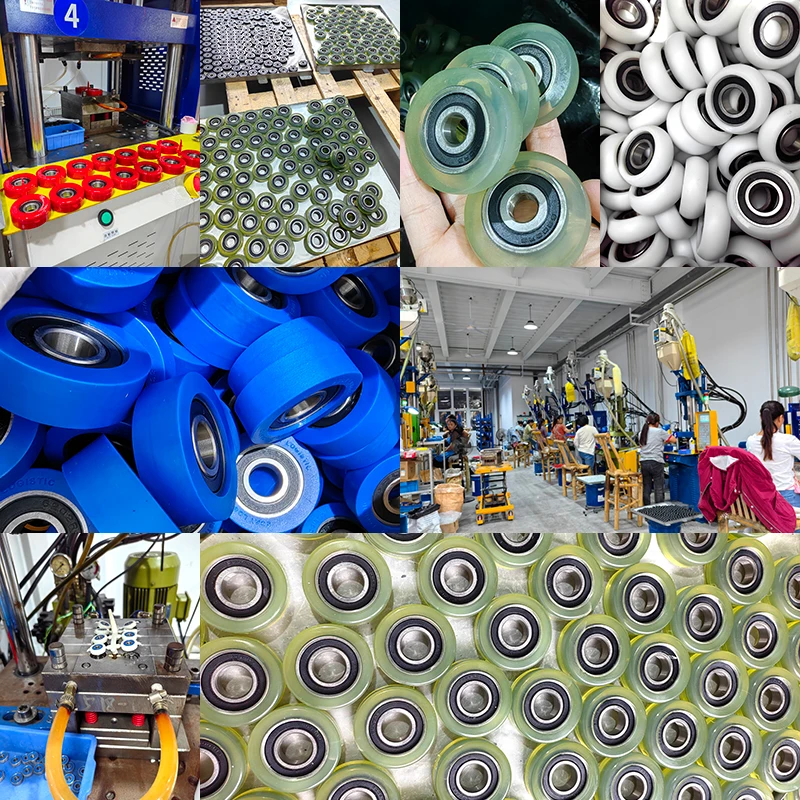 SEMEI conveyor belt scale slide bearing wheel roller PU60826-7 8x26x7mm polyurethane rubber coated rollers bearing wheels