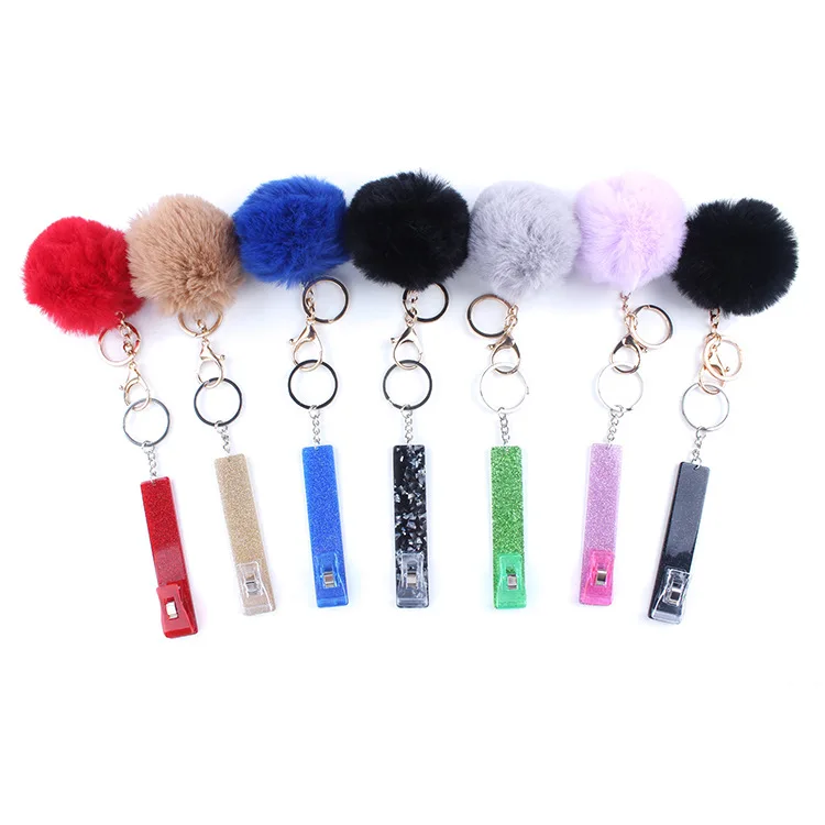 Wholesale custom ball top ATM Credit Card Grabber card grabber keychain - acrylic credit card puller for long nails