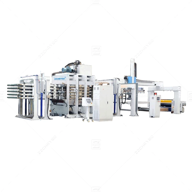 Hydraulic Veneer Hot Press Machine Wood Gluing And Veneer Hot Pressing Automatic Line