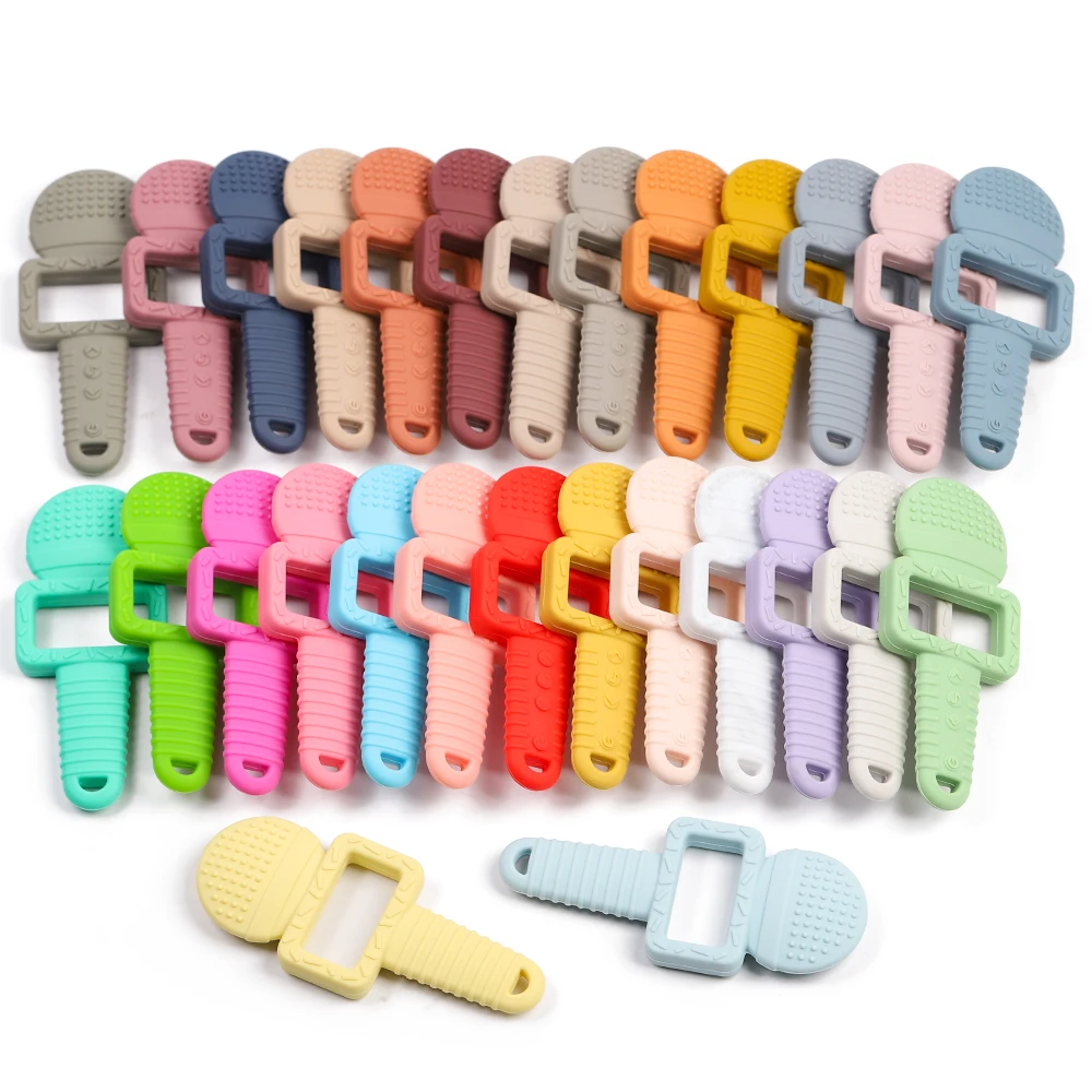 ES-Pro Cute Baby Chew Silicone Teether Toys Music Talent Microphone Design for Kids Soft & DIY Features Free Sample