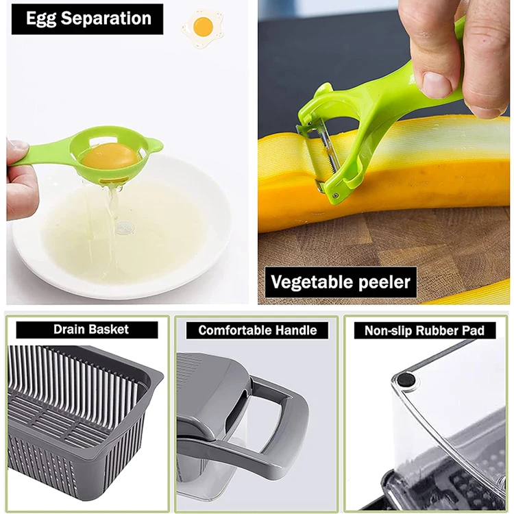 Hot Selling 14/16 Vegetable Chopper Multifunctional Kitchen Food Fruits Slicer Cutter Fruits Vegetables Top Tools Your Kitchen