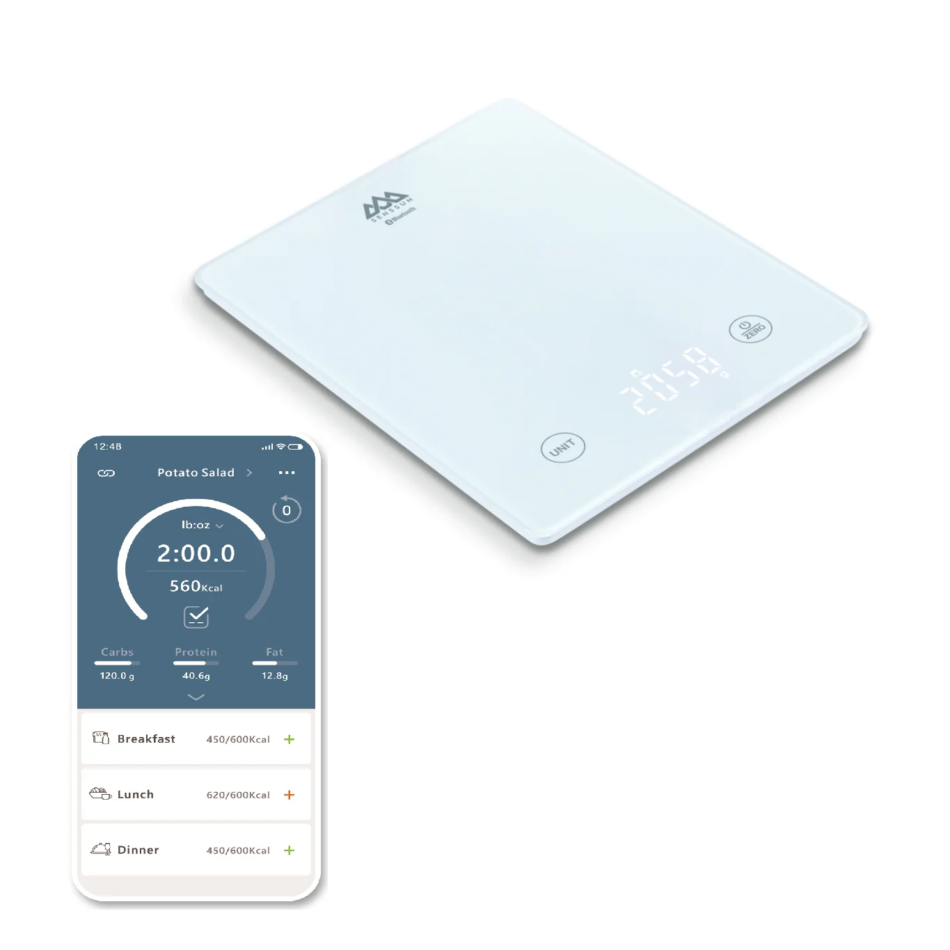 Intelligent Kitchen Electronic Weighing Scale Clear LED Food Calories Calculation Free APP Smart Kitchen Scale