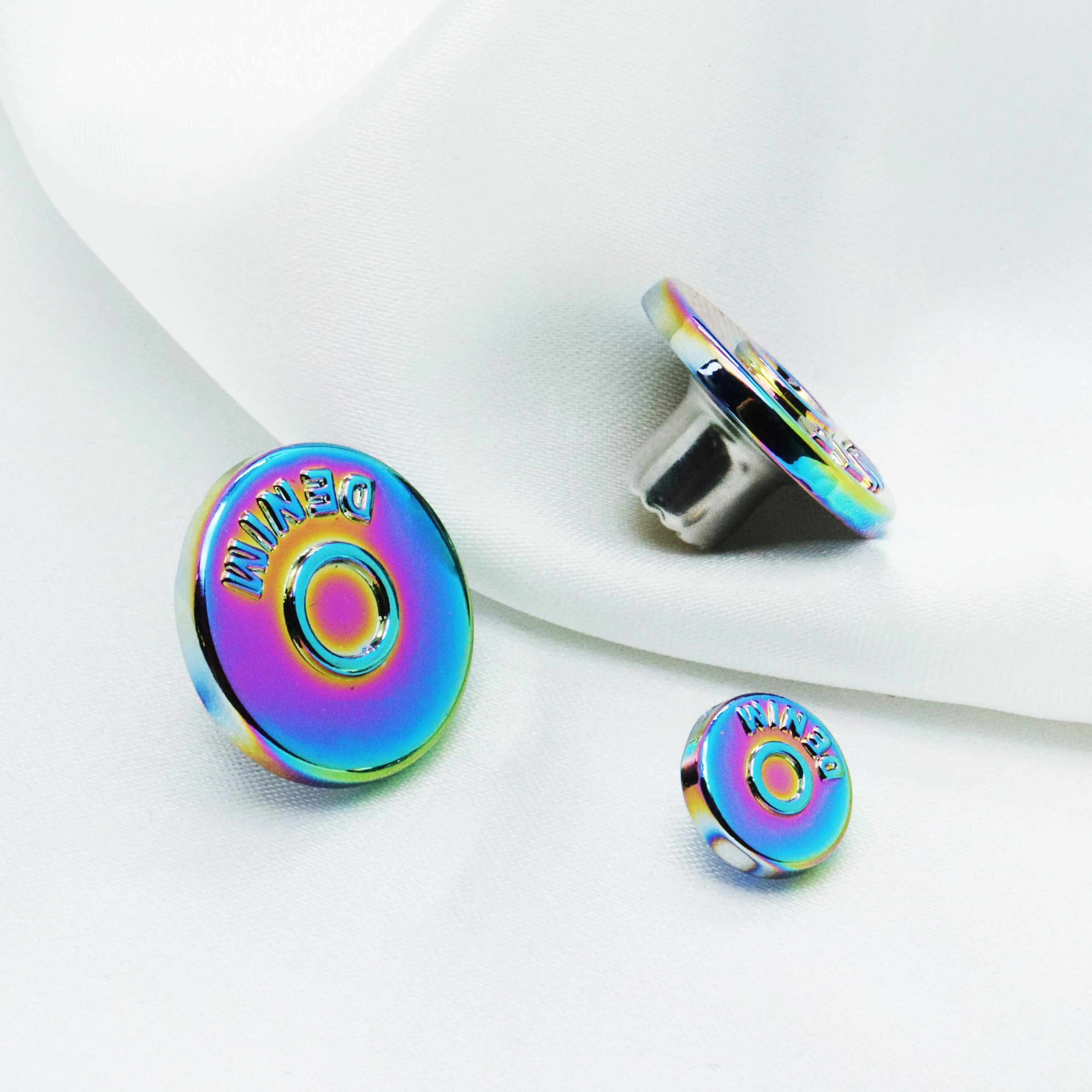 Factory Custom Logo Silver Metal Jeans Buttons and Rivets Engraved Jacket Denim Zinc Alloy Buttons 17mm for Garments Decorated