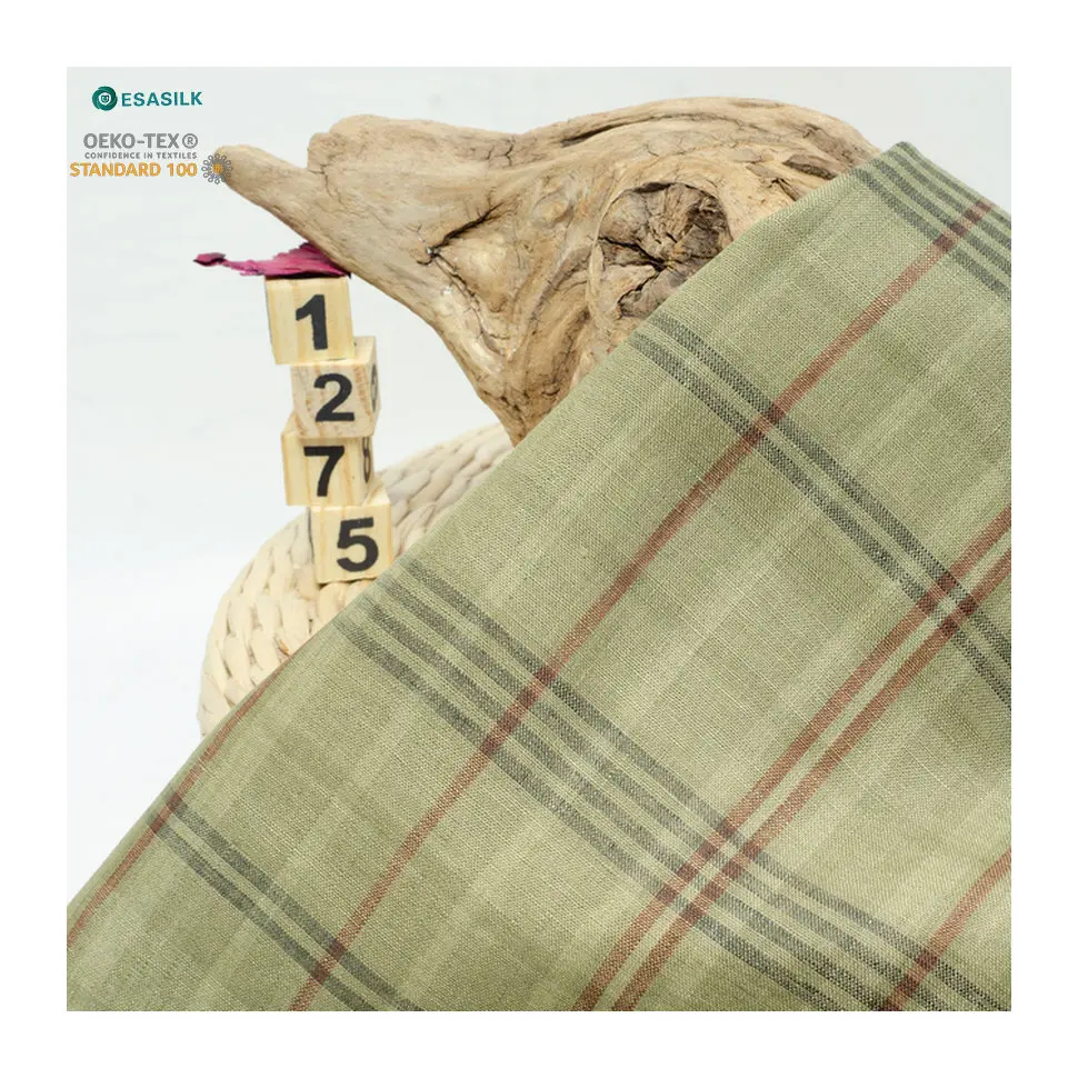 100% linen checked fabric yarn dyed for shirt roll