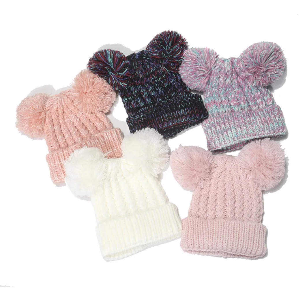 Ear Winter Windproof Baby Knit Hats  For Kids Boys Girls Shapka Hats