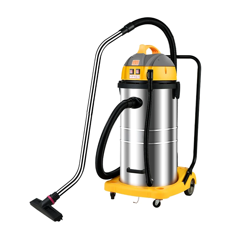 Industrial 70l wet dry multiple cyclone vacuum cleaner 3500W with 2 motors for factory cleaning with many brush