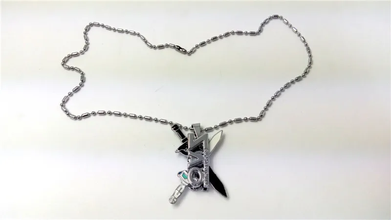Anime Logo Rotating Pendant Necklace Sword Art Online Sword Metal Keychains