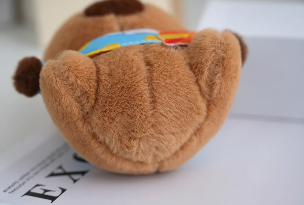 13cm Summer Hawaiian Stuffed Animal Toy Capybara Plush Keychains Toys Swimming ring Skateboard Doll Key Chains Capybara Keychain