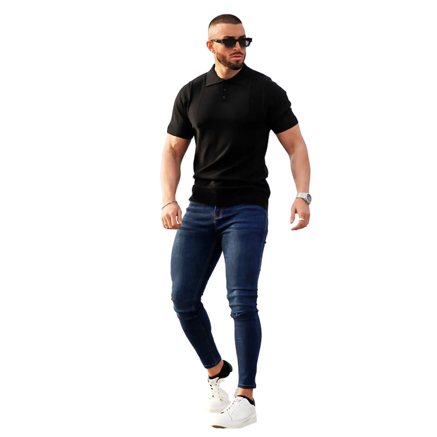 Gingtto   Jeans Manufacturer Washed Denim Pants Straight Super Stretch Super Skinny Jeans For Men