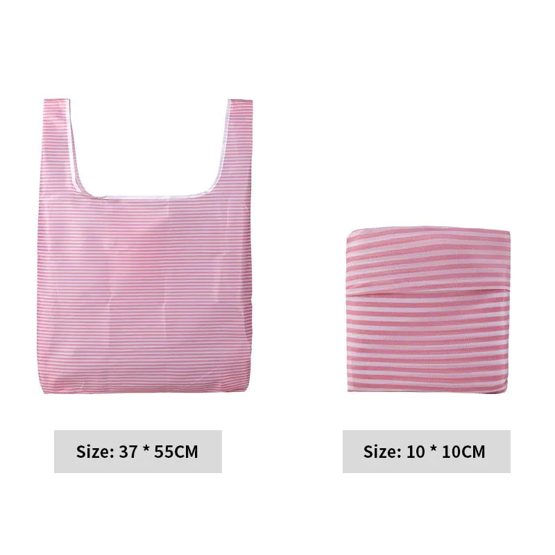 Custom Nylon Foldable Grocery Bags Eco-friendly Nylon Pouch Reusable Folding Polyester Shopping Bag