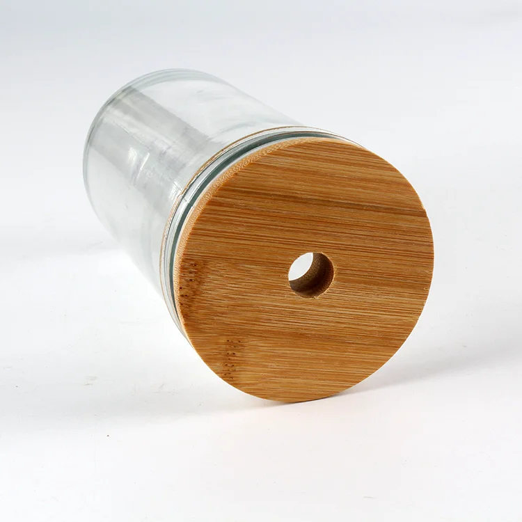 New Eco Mason Jar Lids with Glass / stainless steel Straw drinking bamboo