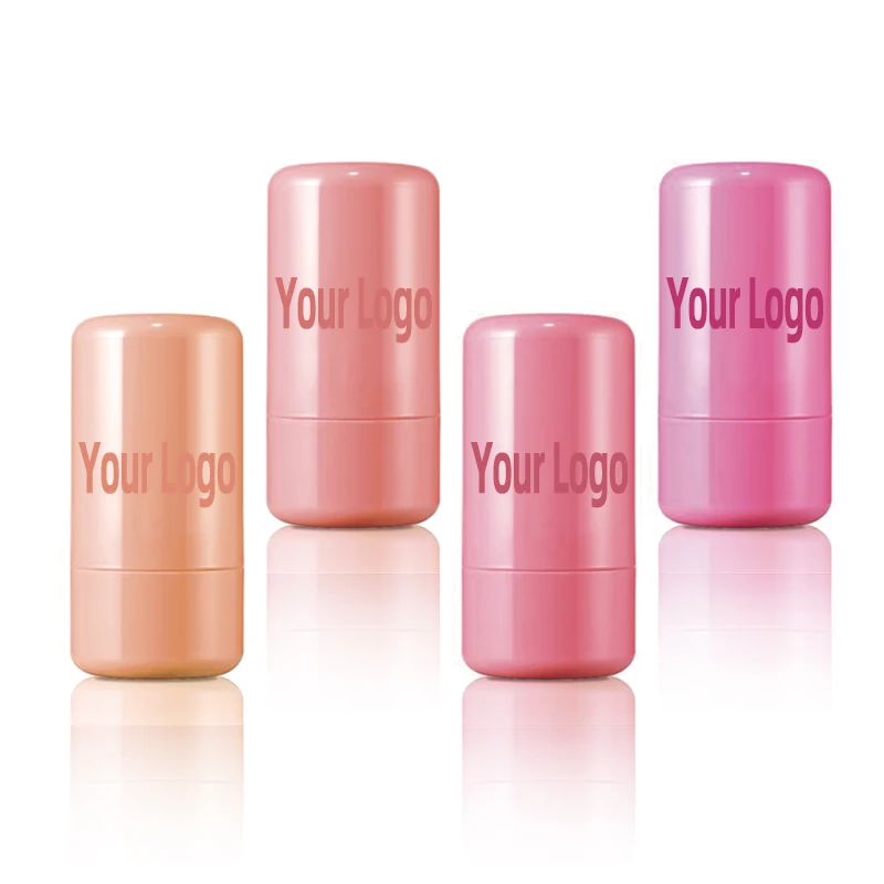 Custom Vegan Cruelty Free Jelly Lip Cheek Stain Long Lasting hydrating Lip Blush Tint Private Label