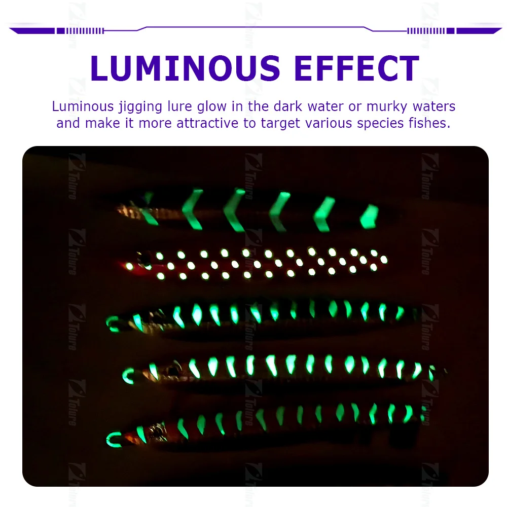 Tolure 130g 150g 180g all water slow jigging fishing lure laser coating hard metal jigbait saltwater metal jigging lure