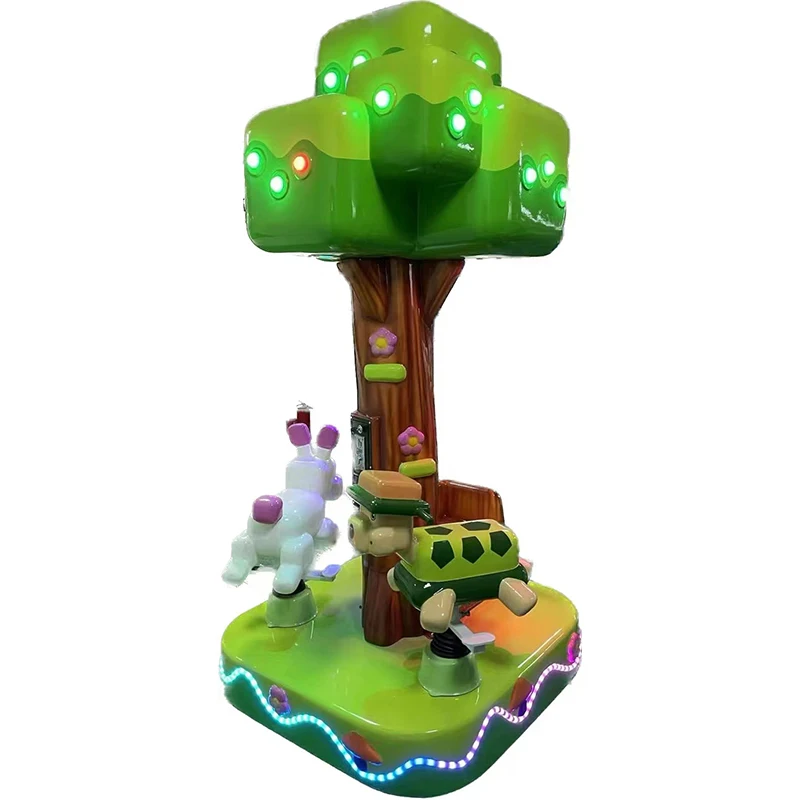 Factory Direct Sales Tortoise and the Hare Carousel Arcade Swing Kiddie Ride Coin Operated Carousel Horse
