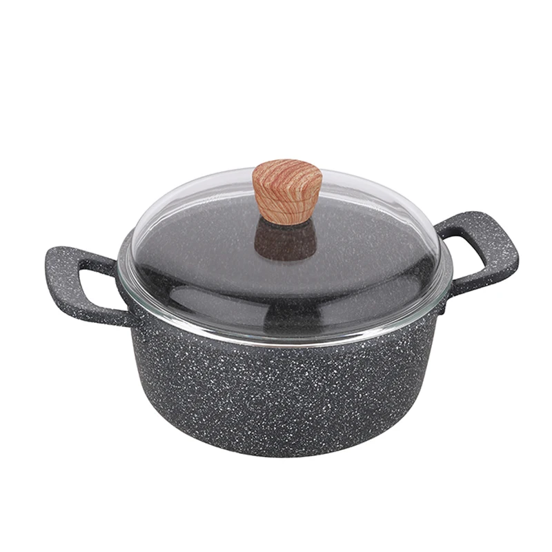 Алюминиевая антипригарная Кастрюля TMAI с мраморным покрытием и Индукционным дном, кухонная посуда, суповая кастрюля