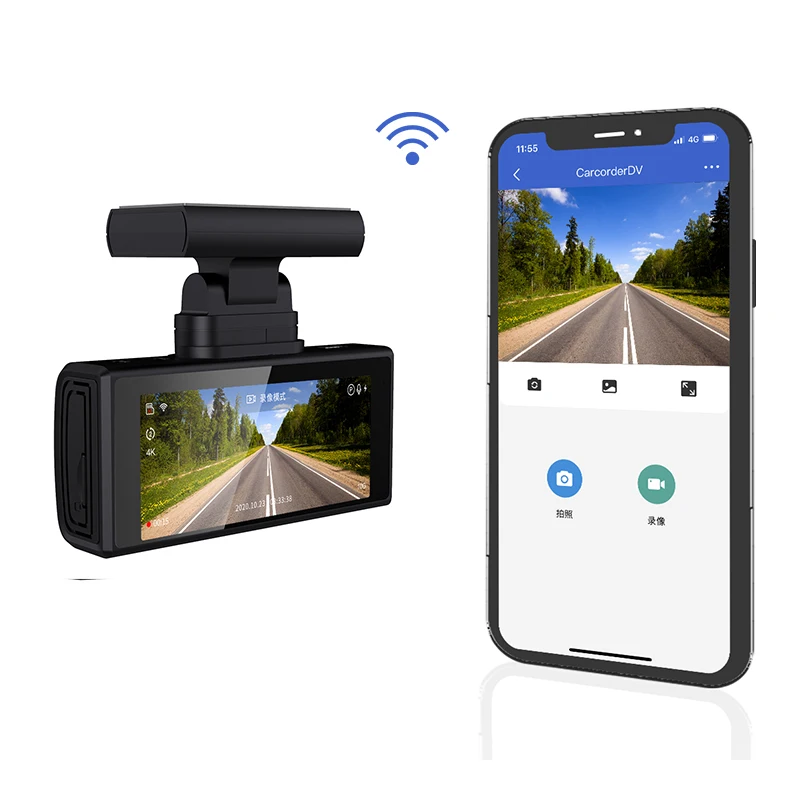 2022 new 4K WiFi GPS 3.16inch  drive driving recorder dvr 3.16inch night vision car black box dual camera 4k with low price