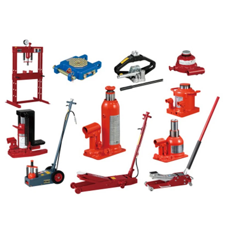 Smartly designed hydraulic car jacks used to install rubber wheels