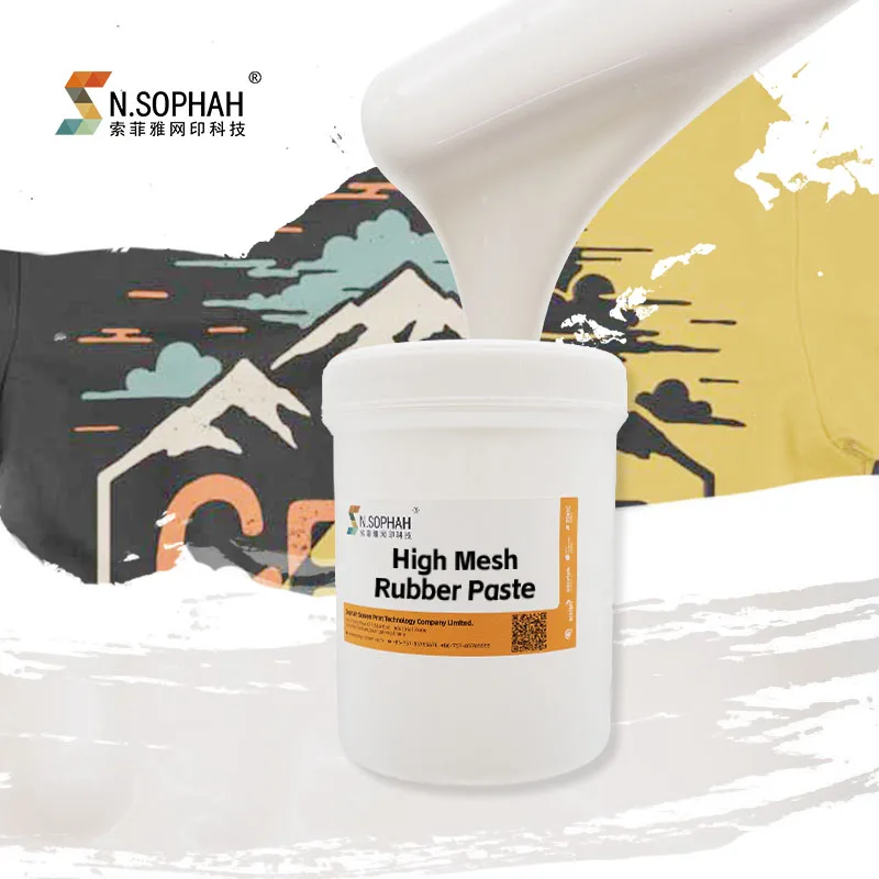 Super Soft T Shirt Printing Good Elasticity Screen Printing High Mesh Rubber Paste