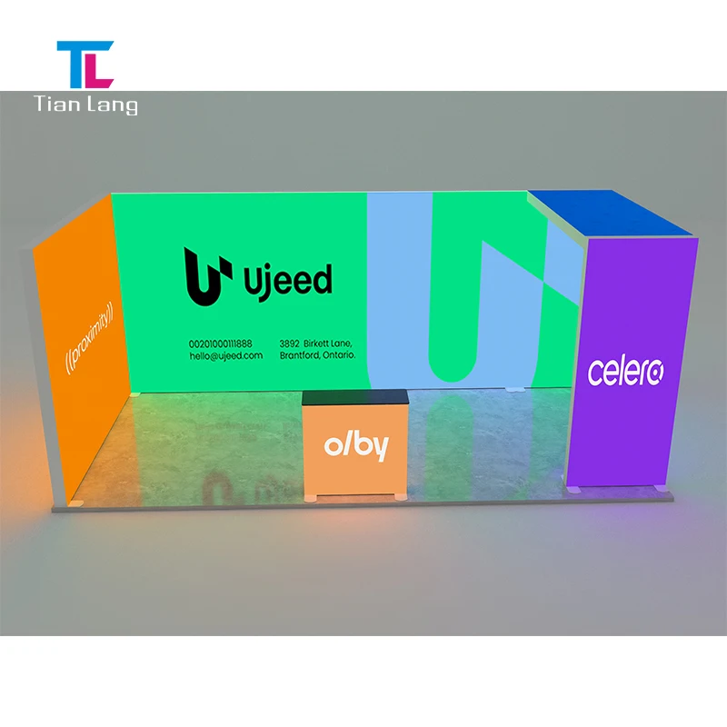 Modular Fabric Frame Led Light Box Displays For Trade Show Exhibition 3*3M