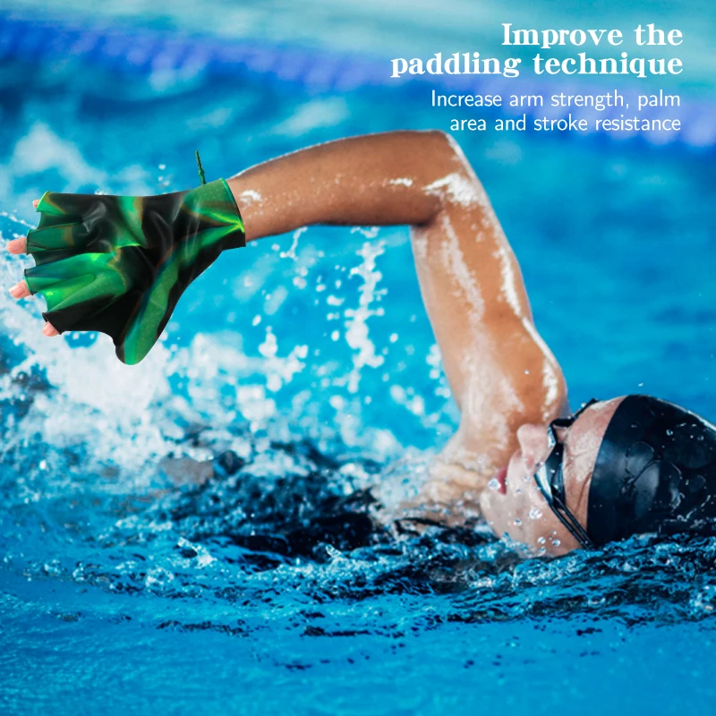Waterproof Durable Color Silicone Diving Gloves Frog Palm Shape Outdoor Sports Swimming Gloves