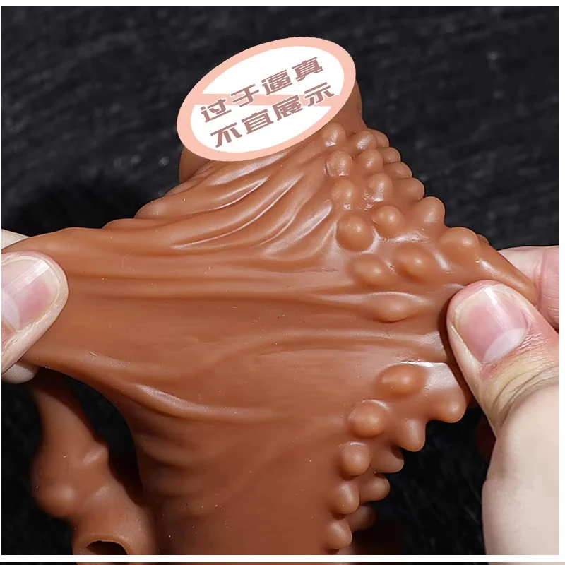 High Quality Silicone Male Penis Extender Reusable TPE Adult Sex Toys Mini Massage Gun Dildos Condoms for Men