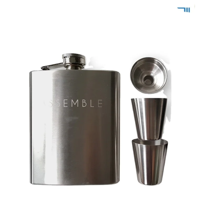 
Stainless Steel Hip Flask Sets With Shot Cups and Wooden Gift box 
