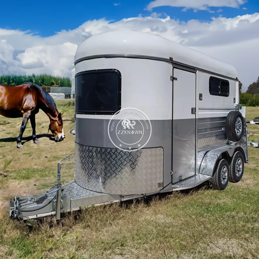 New Product Deluxe 2 Horse Straight Loading Horse Trailer For Travel With Horses Australia Standard