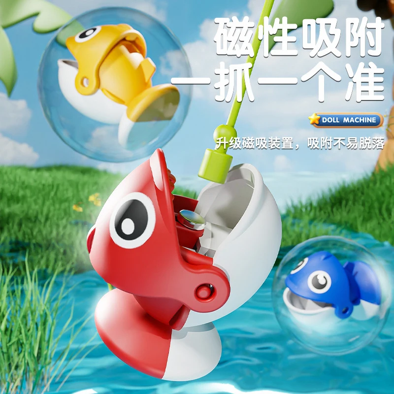 QS Shantou China Kids Early Learning Colorful Fishing Set Toys Plastic 2 Colors Electric Rotate Fishing Game Toys With Music