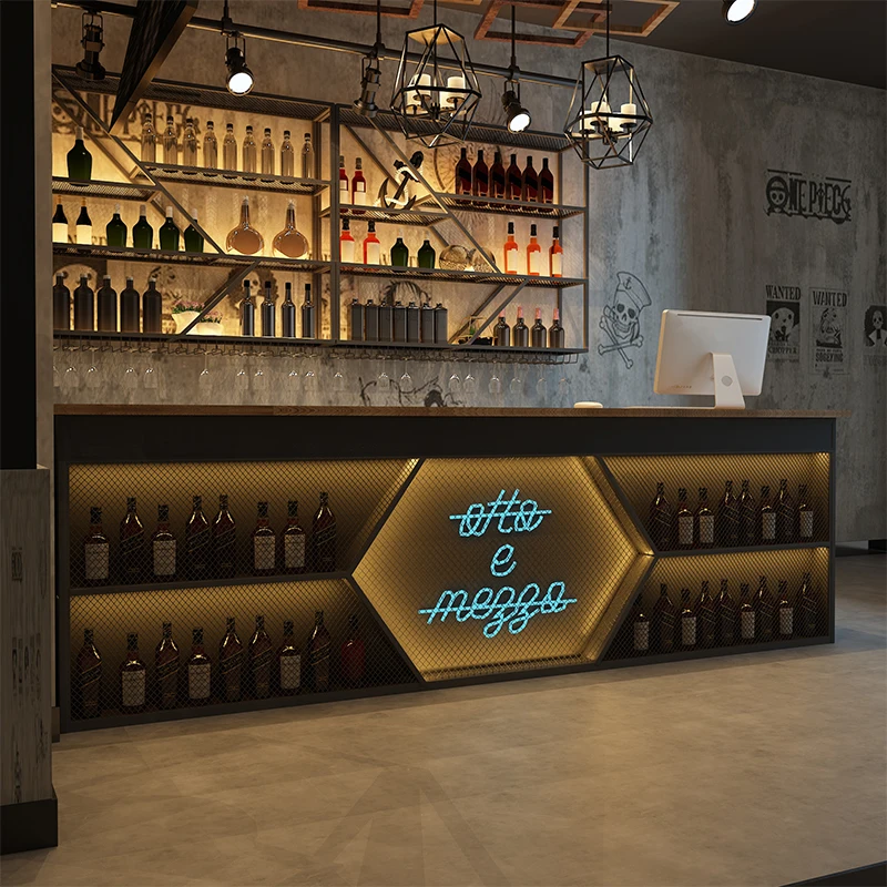 Барная стойка кассовый аппарат маленький ресторан кованая ретро промышленный стиль барбекю регистрации магазина