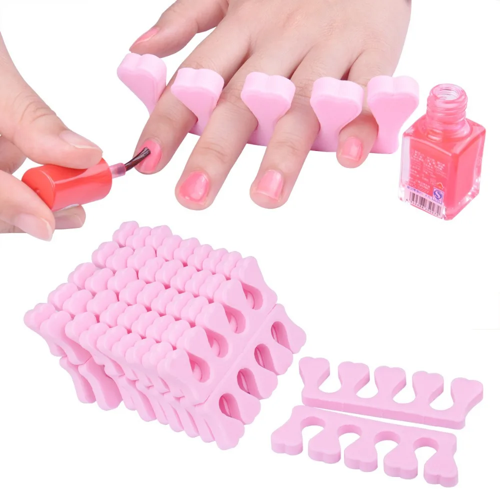 50Pcs Soft Foam Sponge Toe Separators Finger Divider Spacer For Nail Art Pedicure