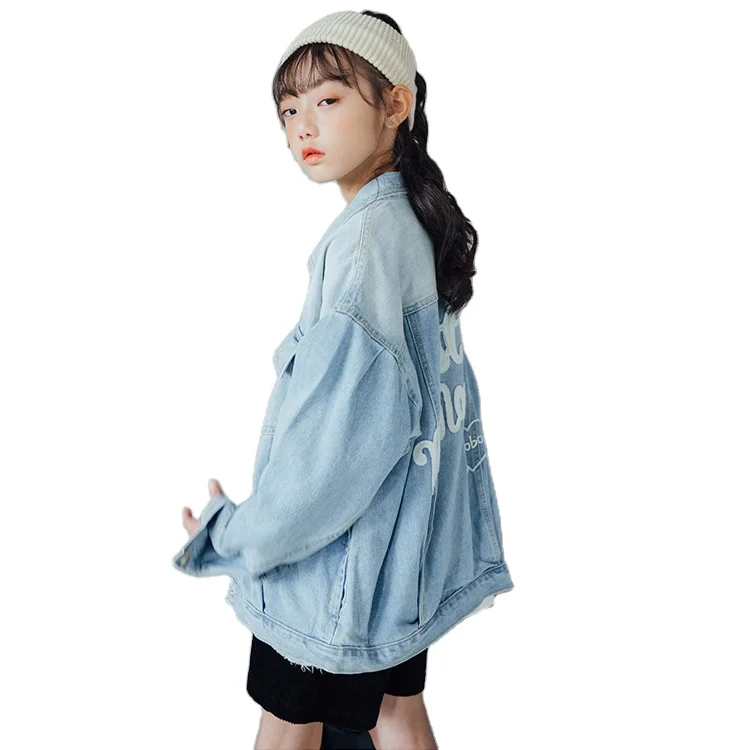 Kids Denim Jacket Solid Easy Jean Children Clothes Girl Denim Coat Fashon Boutiques Kids Clothes Wholesale Girls Jackets