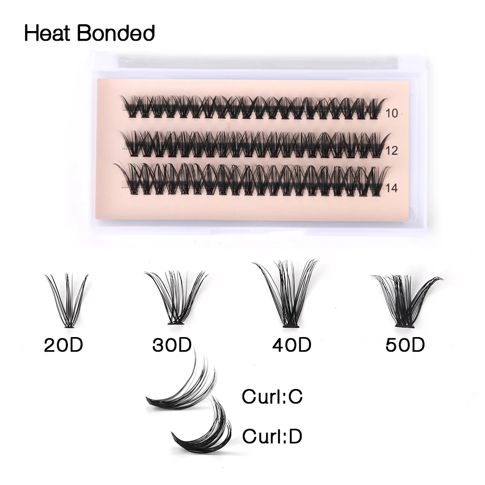 SP EYELASH 280Pcs 40D 0.07D Curl 9-18MIX Lash Clusters Heat Bonded Individual DIY Lash Extension Kit with Lash Glue Applicator