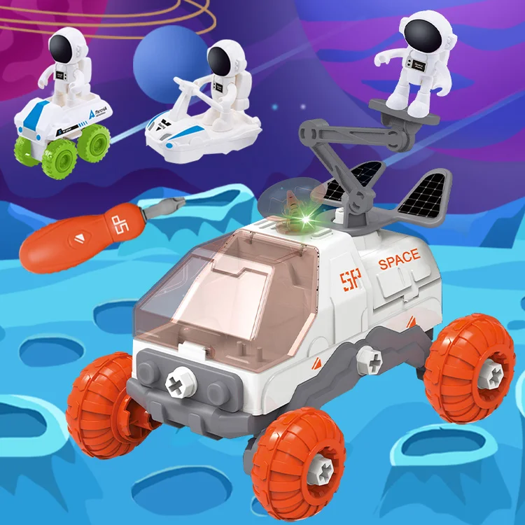 BGL Kids DIY Assemble Space Adventure Toys Space Mission Rocket Ship Shuttle Toys With Music & Light