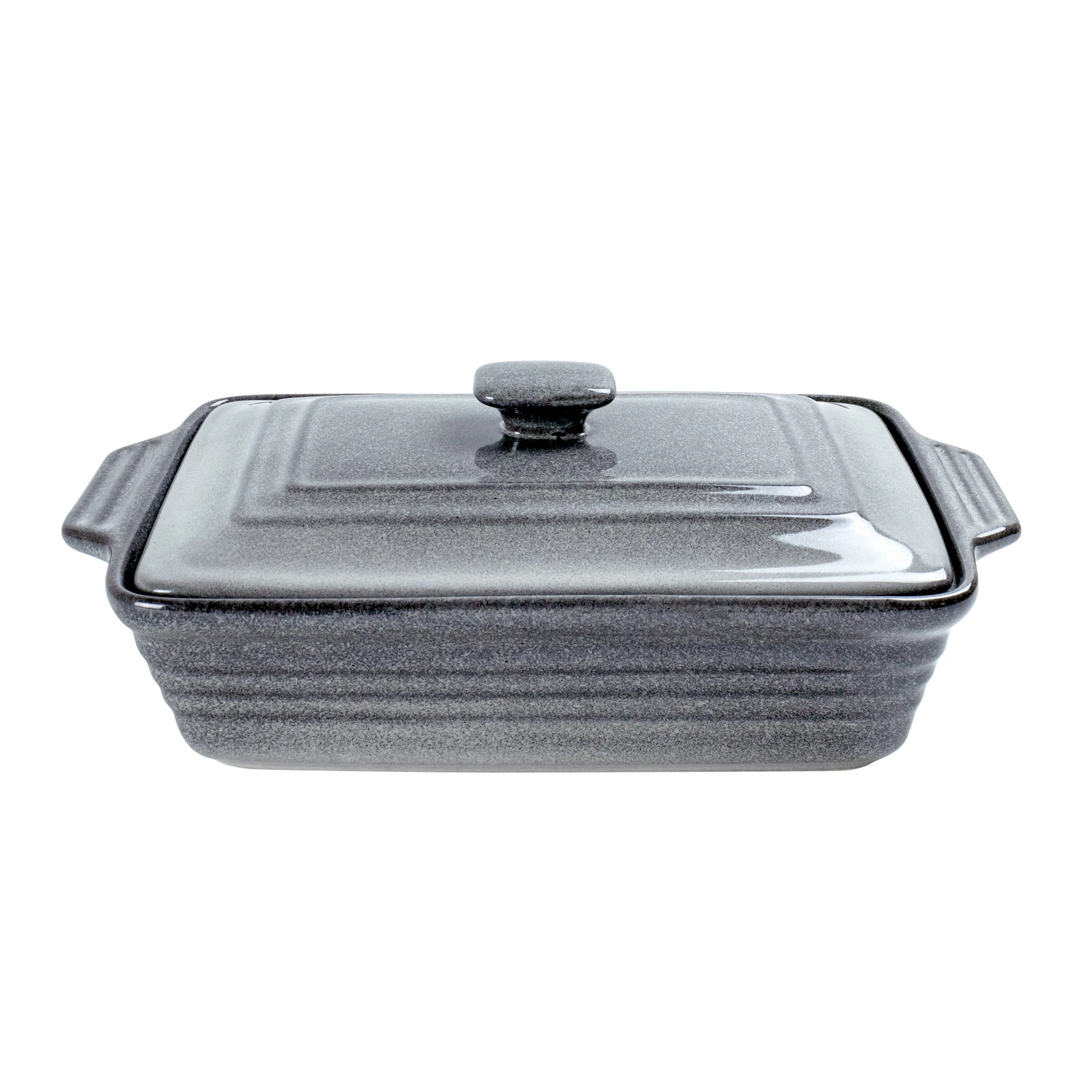 Rectangular Casserole Dish with Lid UNICASA 3.2qt Ceramic Covered Casserole Reactive Glaze Mist Gray 9x13 Baking Dish