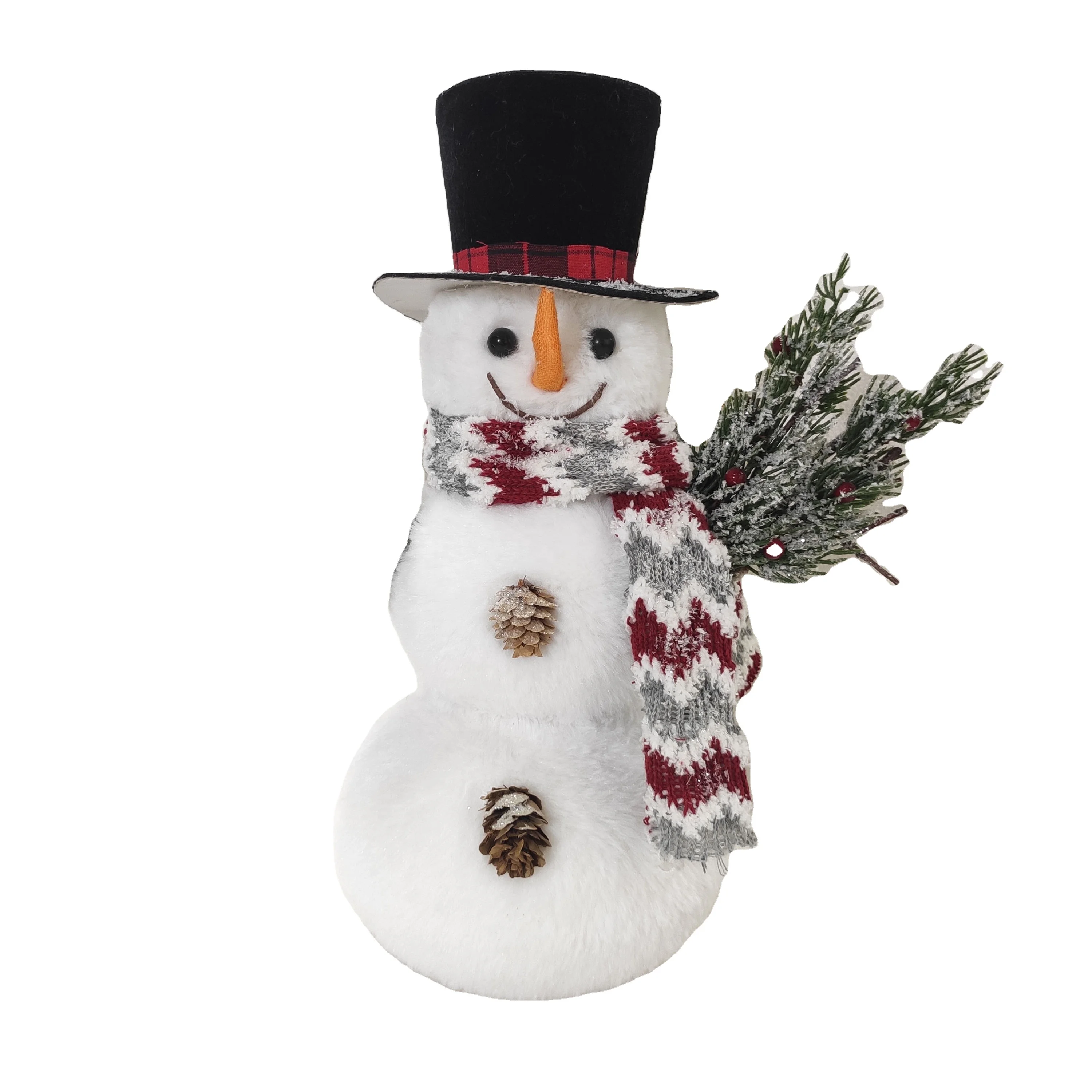 Indoor Natural Handmade Decoration Craft White Ice Christmas Snowman